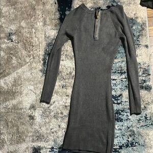 Elegant Black Ribbed Dress